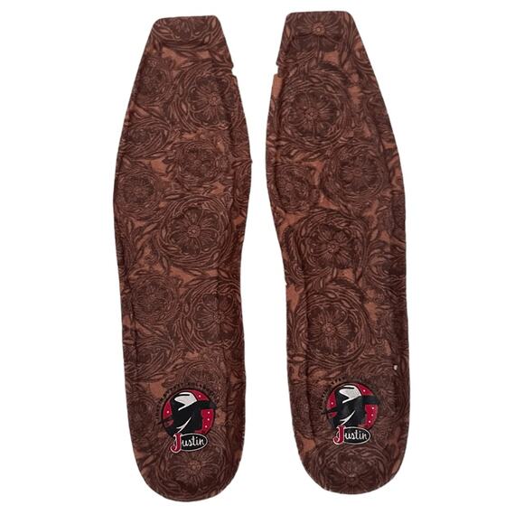 Justin Boots Women 10.5 Brown Siesta Moka Western Cowgirl Square Toe Boho Aztec - Picture 10 of 13